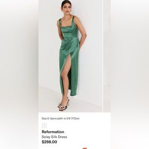 Reformation silk midi dress - Ruby red